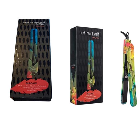 Fahrenheit Special Edition Flat Iron Macaw Color Ceramic Tourmaline - Picture 1 of 9